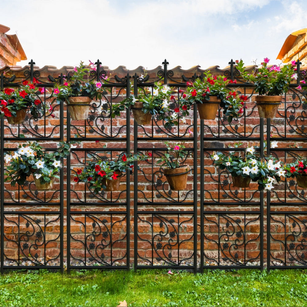 Metal Garden Trellis Tall Plant Climbing Lattice Fence for Vegetables and Flowers