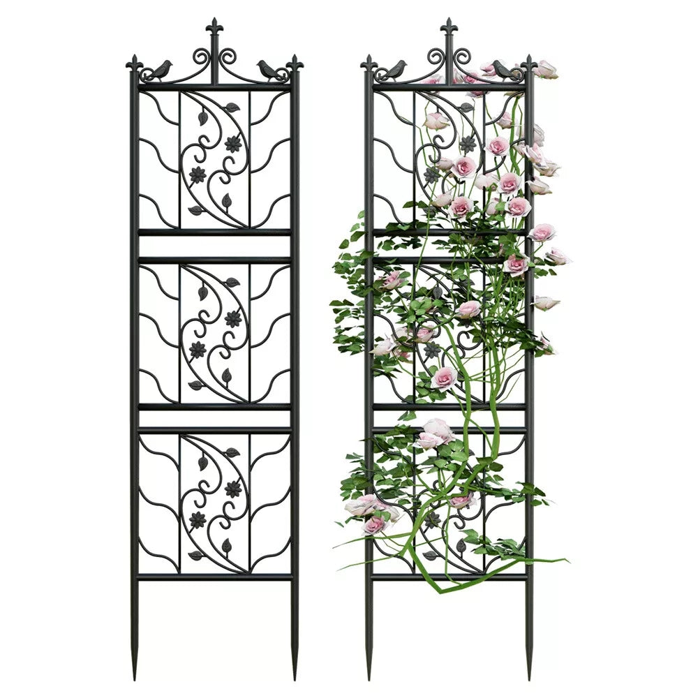 Metal Garden Trellis Tall Plant Climbing Lattice Fence for Vegetables and Flowers