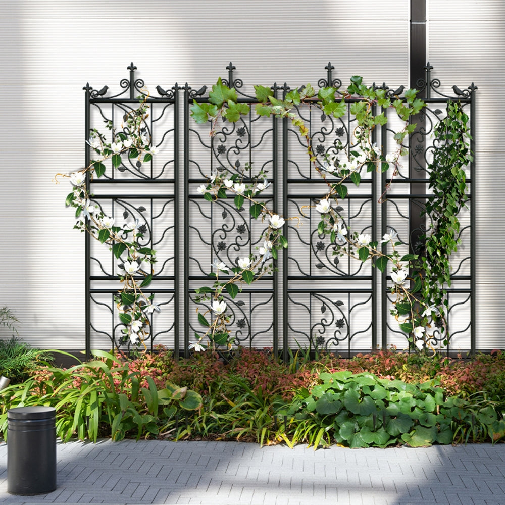 Metal Garden Trellis Tall Plant Climbing Lattice Fence for Vegetables and Flowers