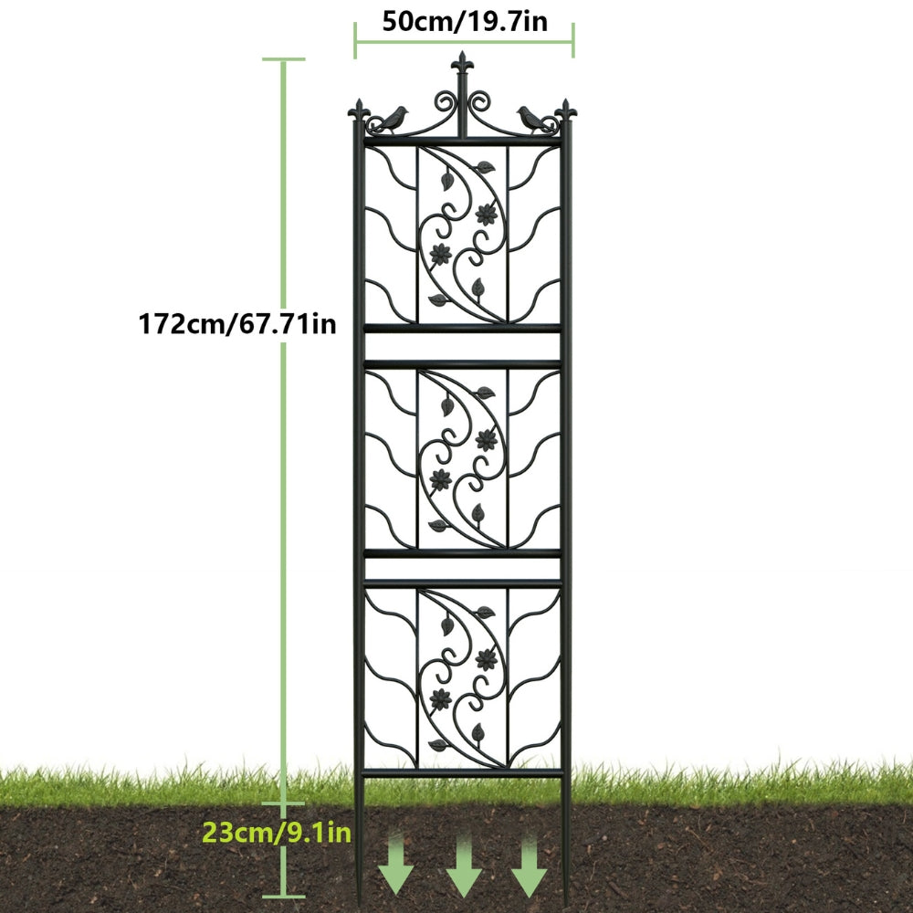Metal Garden Trellis Tall Plant Climbing Lattice Fence for Vegetables and Flowers